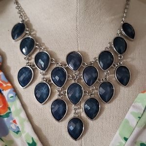Blue and Silver Statement Necklace